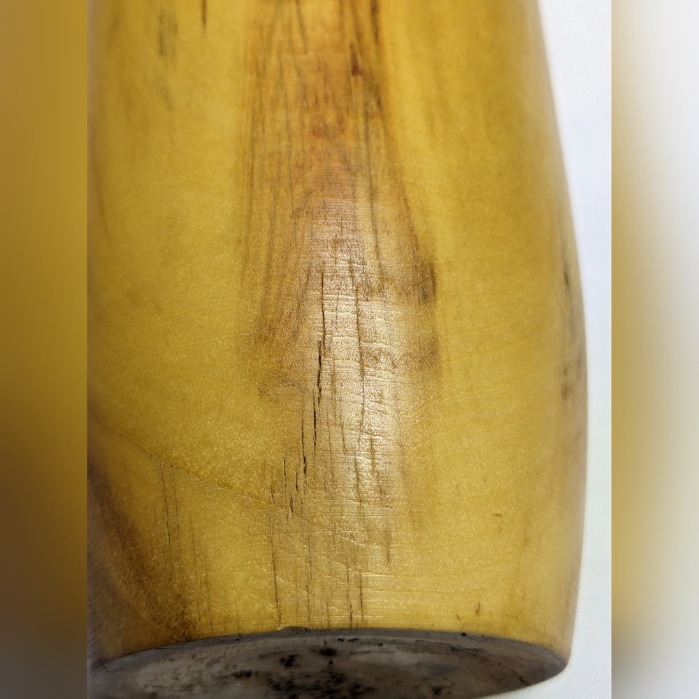 Dave Patton Signed Wood Vase, Lathe Turned Hard Maple?, 9" - Picture 10 of 11